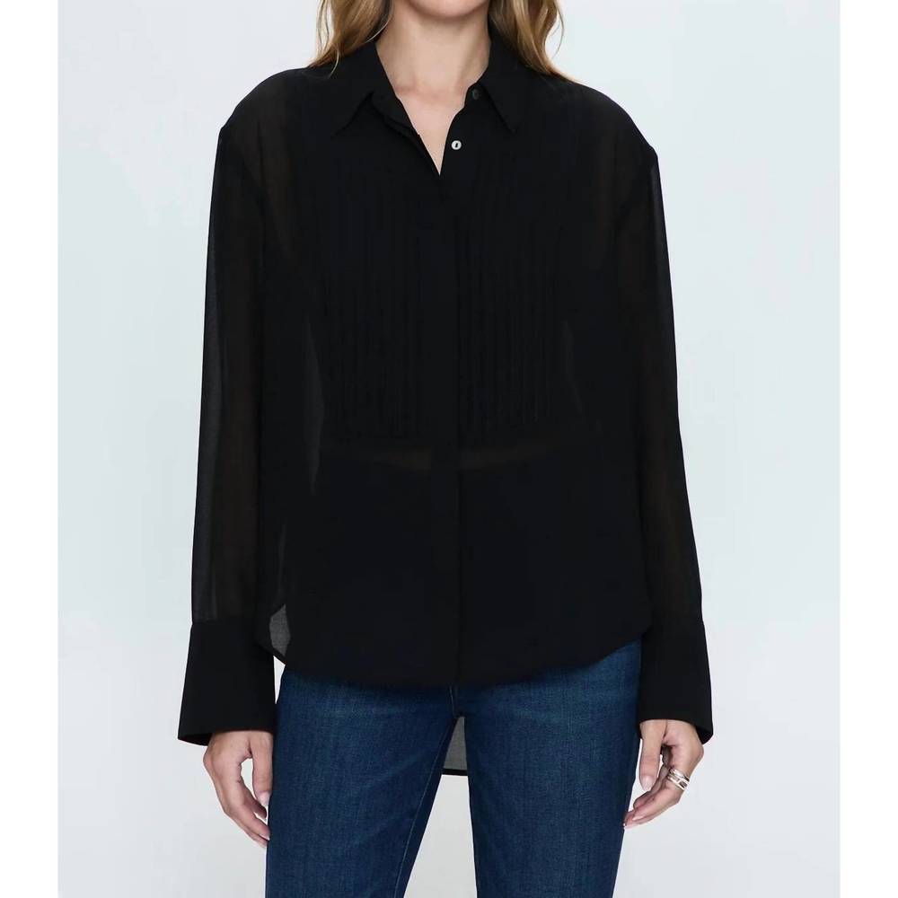 NEW PISTOLA charlotte button down shirt in noir